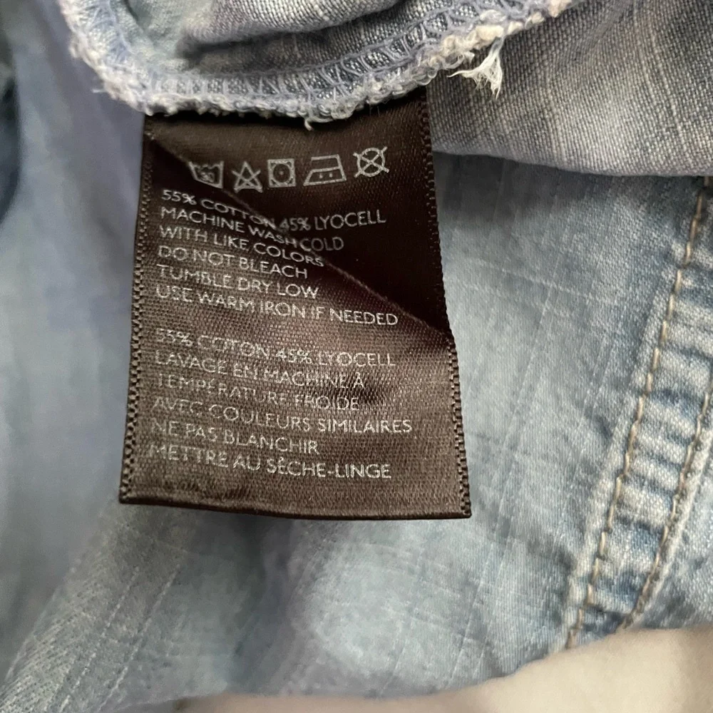 Starring at Stars denim distressed embroidered shirt - Picture 4 of 6